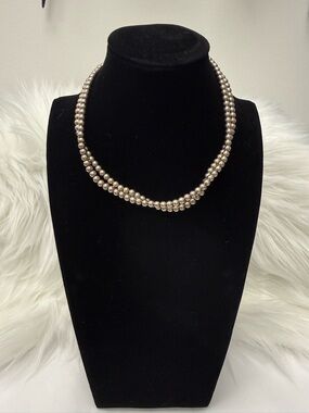 UNO de 50 Silver-Tone Double Strand Beaded Necklace